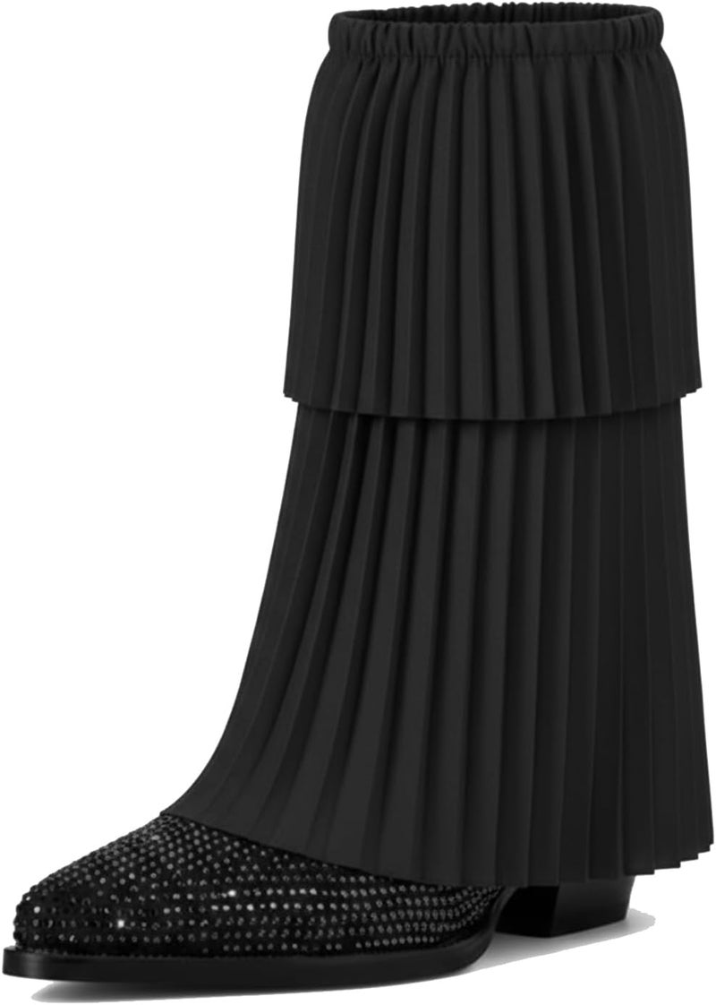 Skicuff Women's Hippie Fringe Boot Covers 60s Leg Warmers Hippie Costume Accessories for Adults, Standard Size, Average Size - Image 1